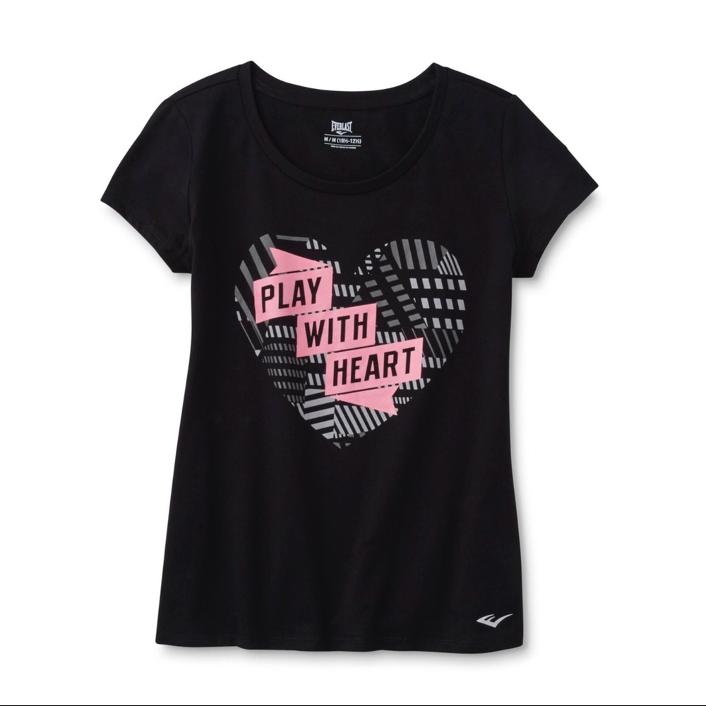 Everlast : Girl’s size L Athletic ‘Play With Heart’ Graphic short sleeve Top